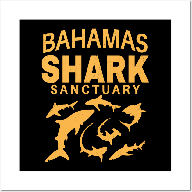 Bahamas Shark Sanctuary Wall Art by NicGrayTees